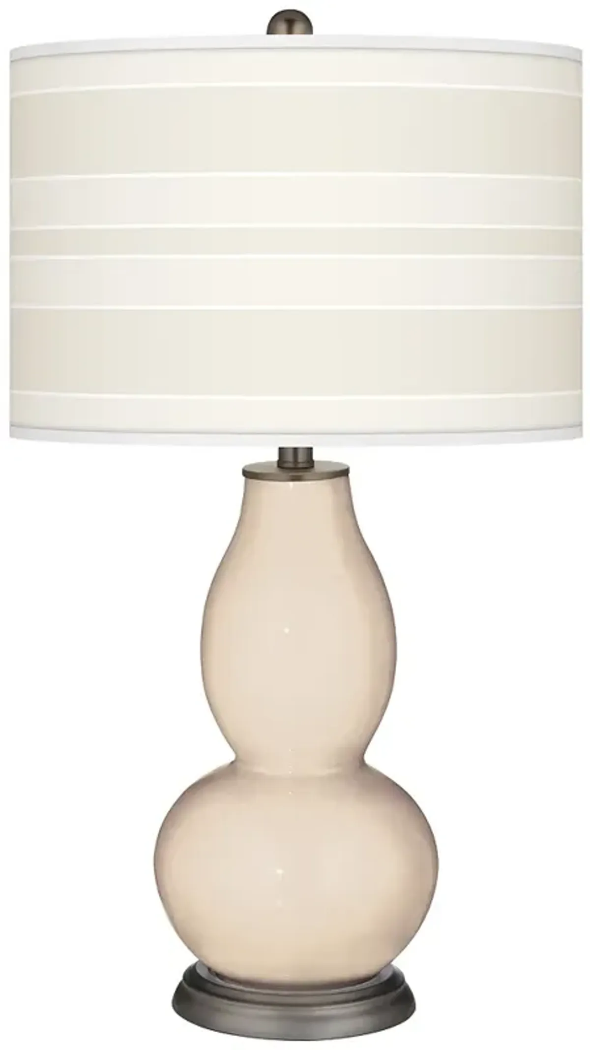 Color Plus Double Gourd 29 1/2" Bold Stripe Steamed Milk White Lamp