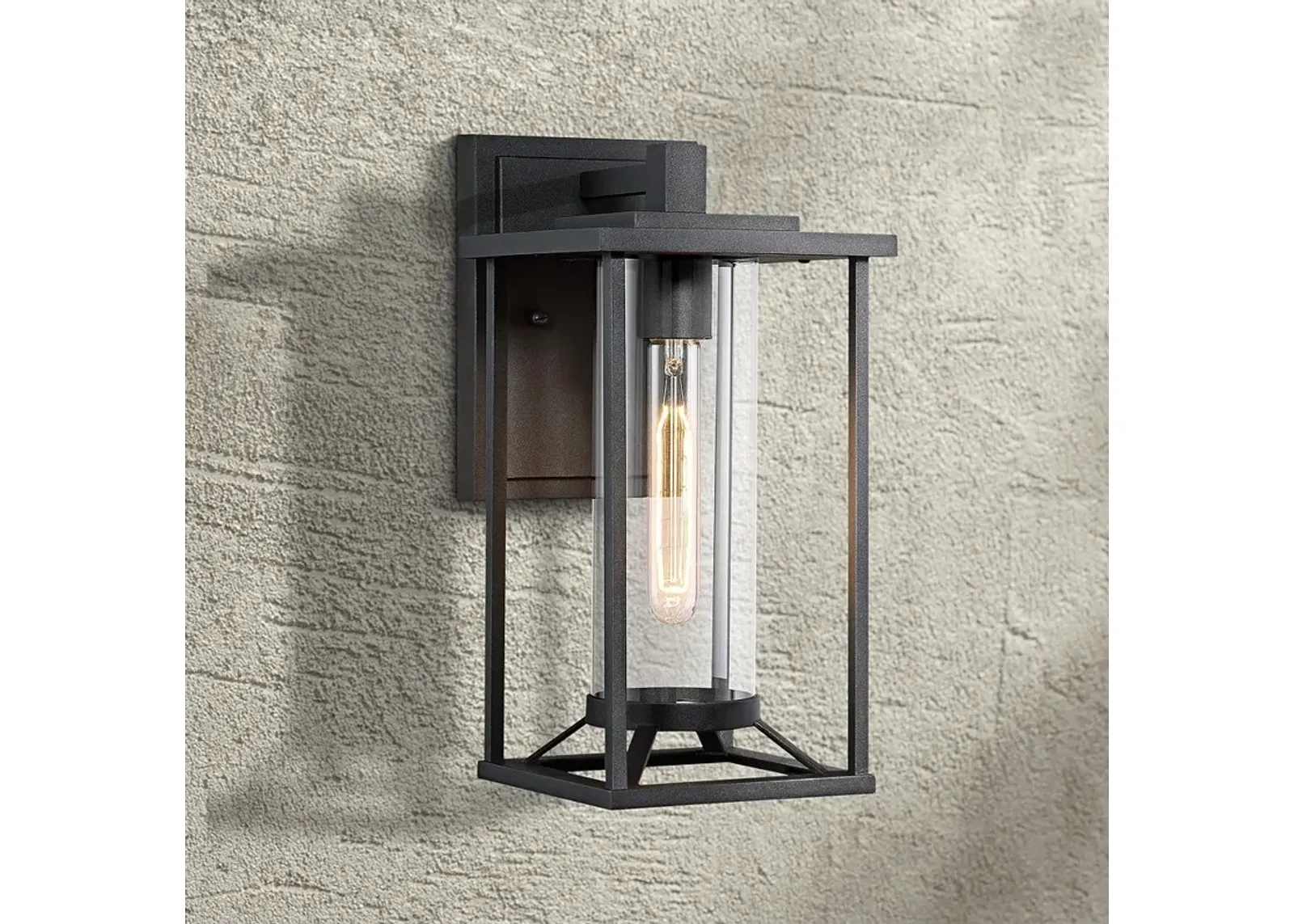 Trescott 14 1/4" High Black Outdoor Wall Light