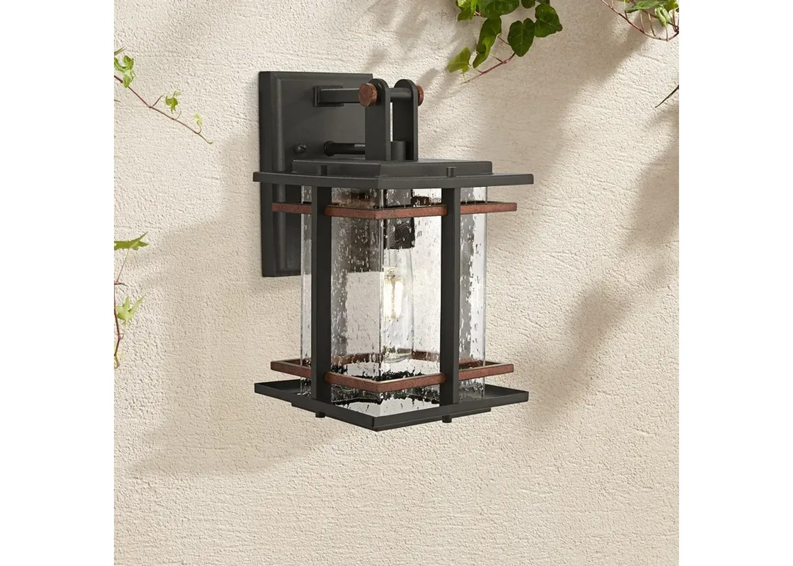 Minka San Marcos 11 1/4" High Black and Copper Outdoor Wall Light