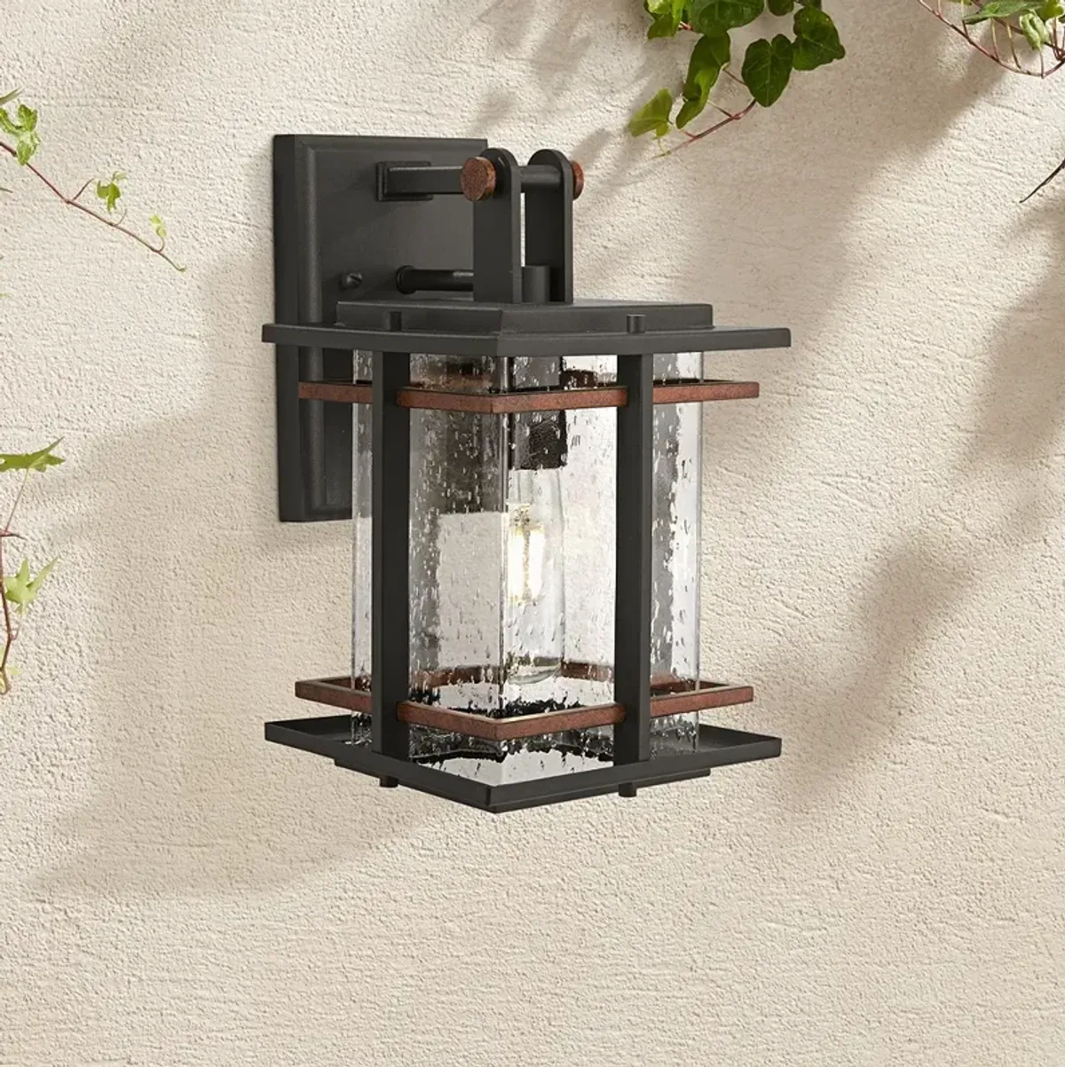 Minka San Marcos 11 1/4" High Black and Copper Outdoor Wall Light