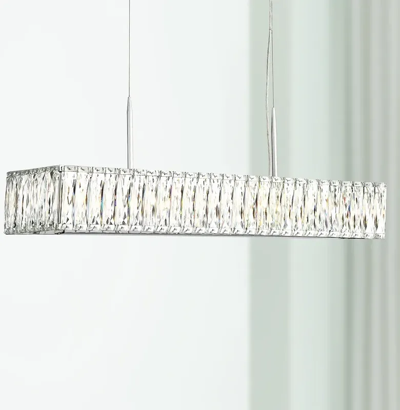 Possini Euro Sera 33 1/2" Chrome Crystal Kitchen Island Light Pendant