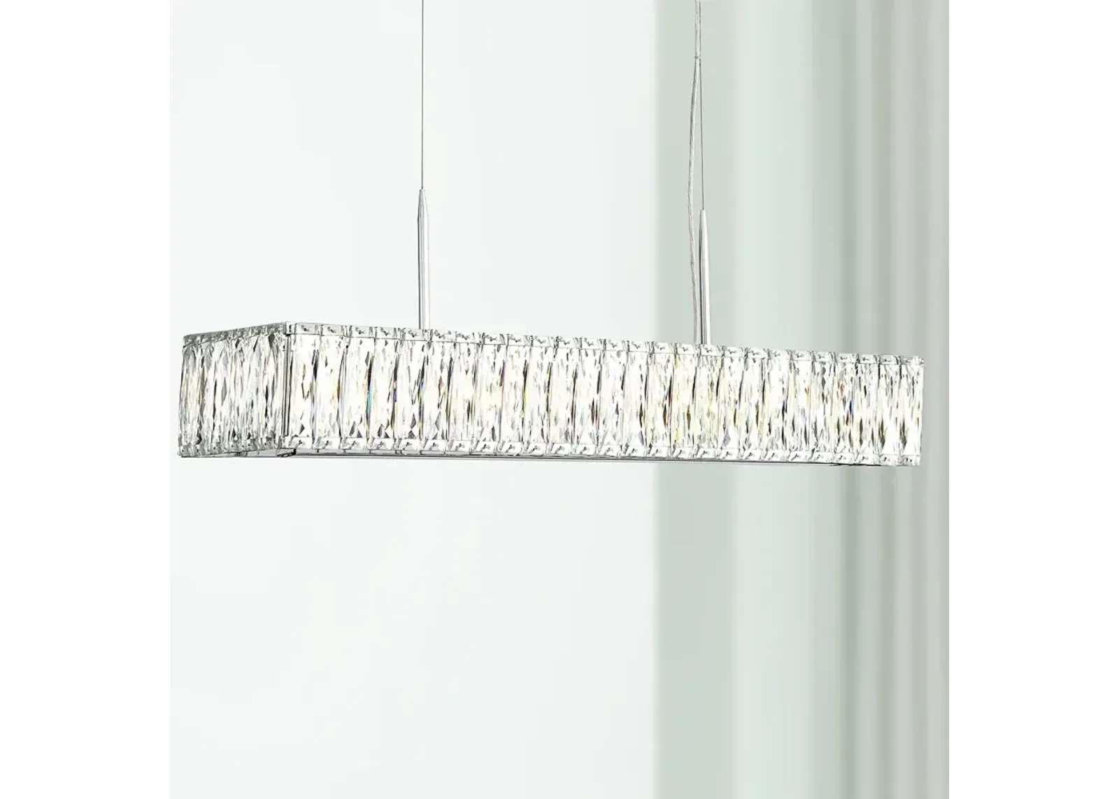 Possini Euro Sera 33 1/2" Chrome Crystal Kitchen Island Light Pendant