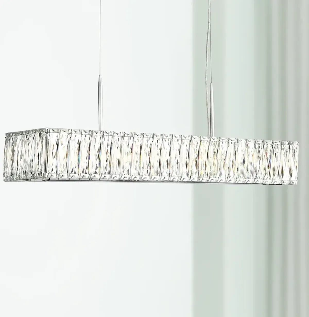 Possini Euro Sera 33 1/2" Chrome Crystal Kitchen Island Light Pendant