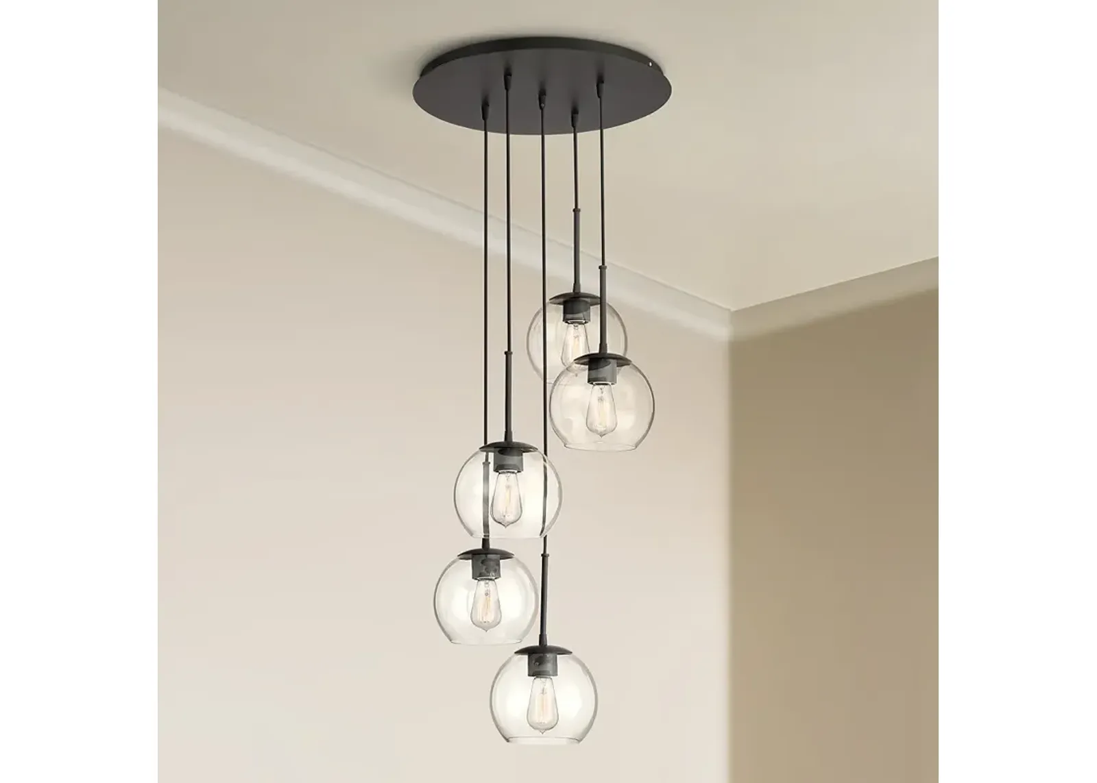 Possini Euro Samantha 19 1/2" Wide Black Multi-Light Pendant