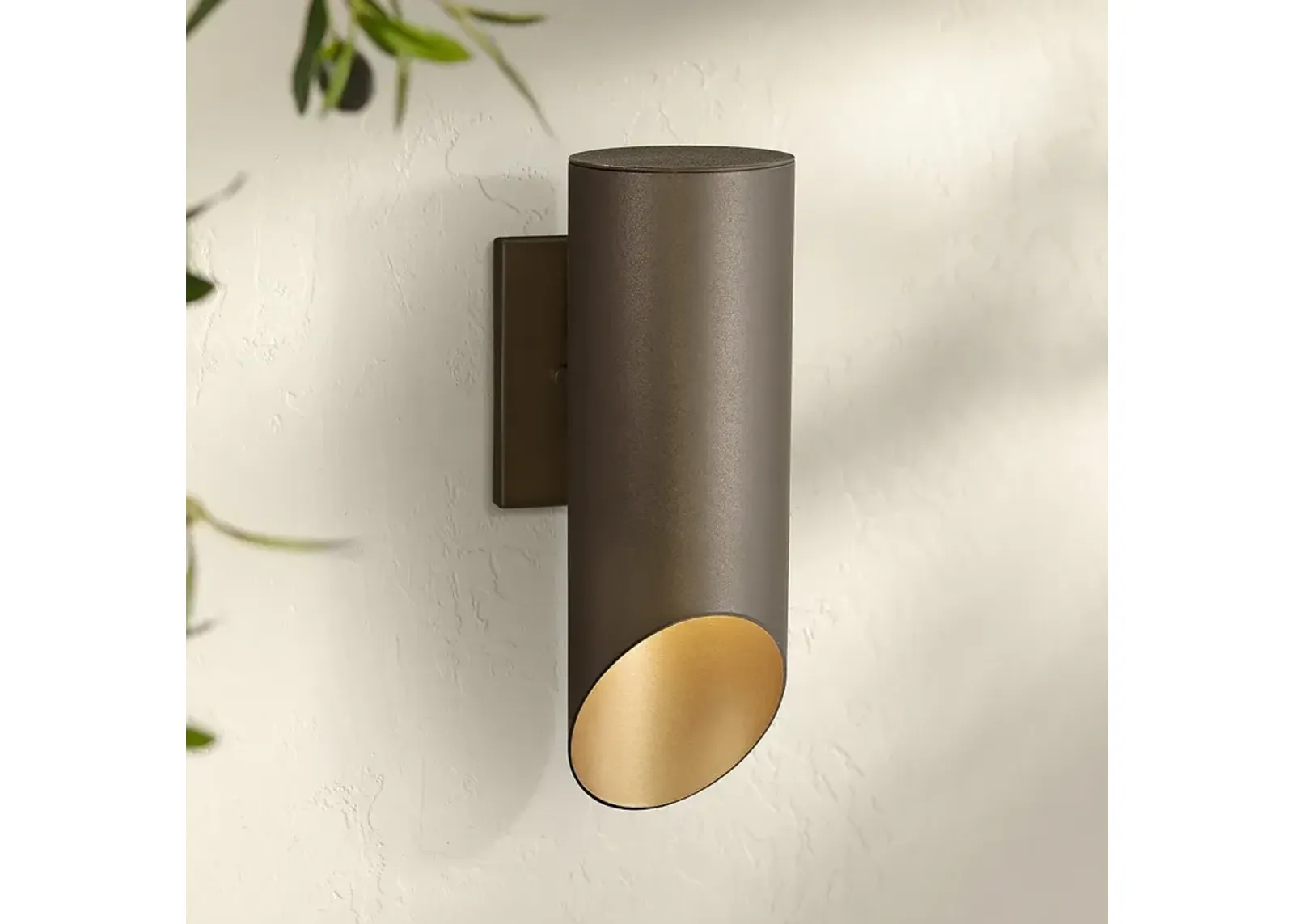 Pineview Slope 12 1/2" High Sand Bronze Outdoor Wall Light