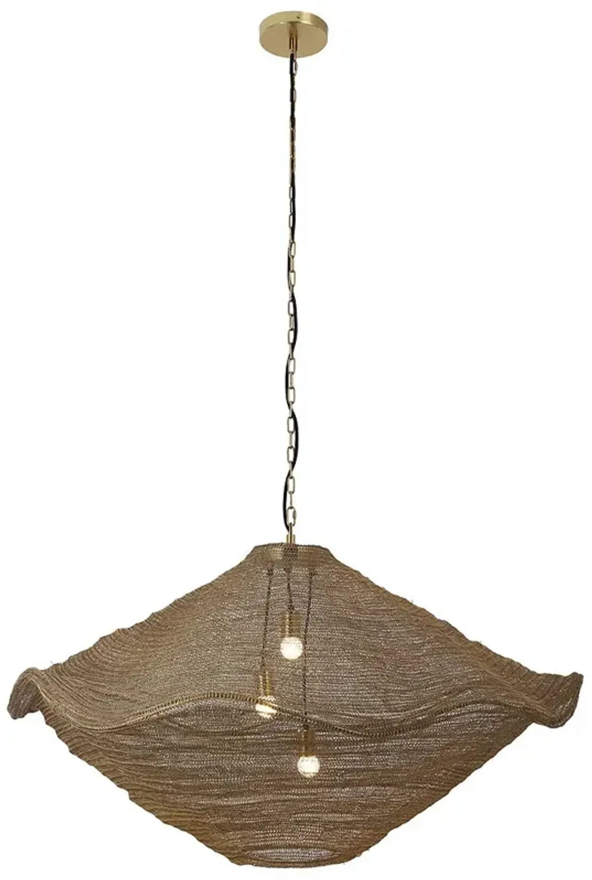 Metropolitan Marseille 3-Light 44-in Gilded Brass Pendant