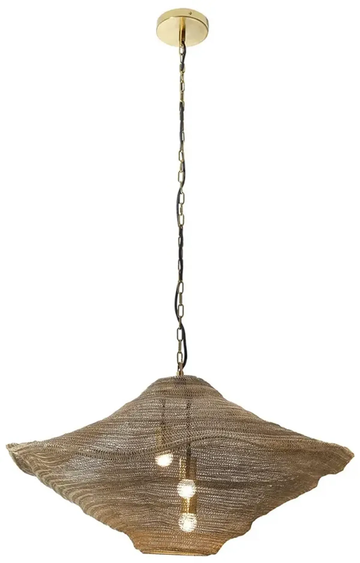 Metropolitan Marseille 3-Light 34-in Gilded Brass Pendant