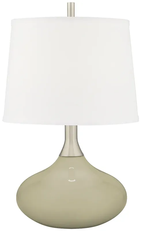 Color Plus Felix 24" Sage Green Modern Table Lamp