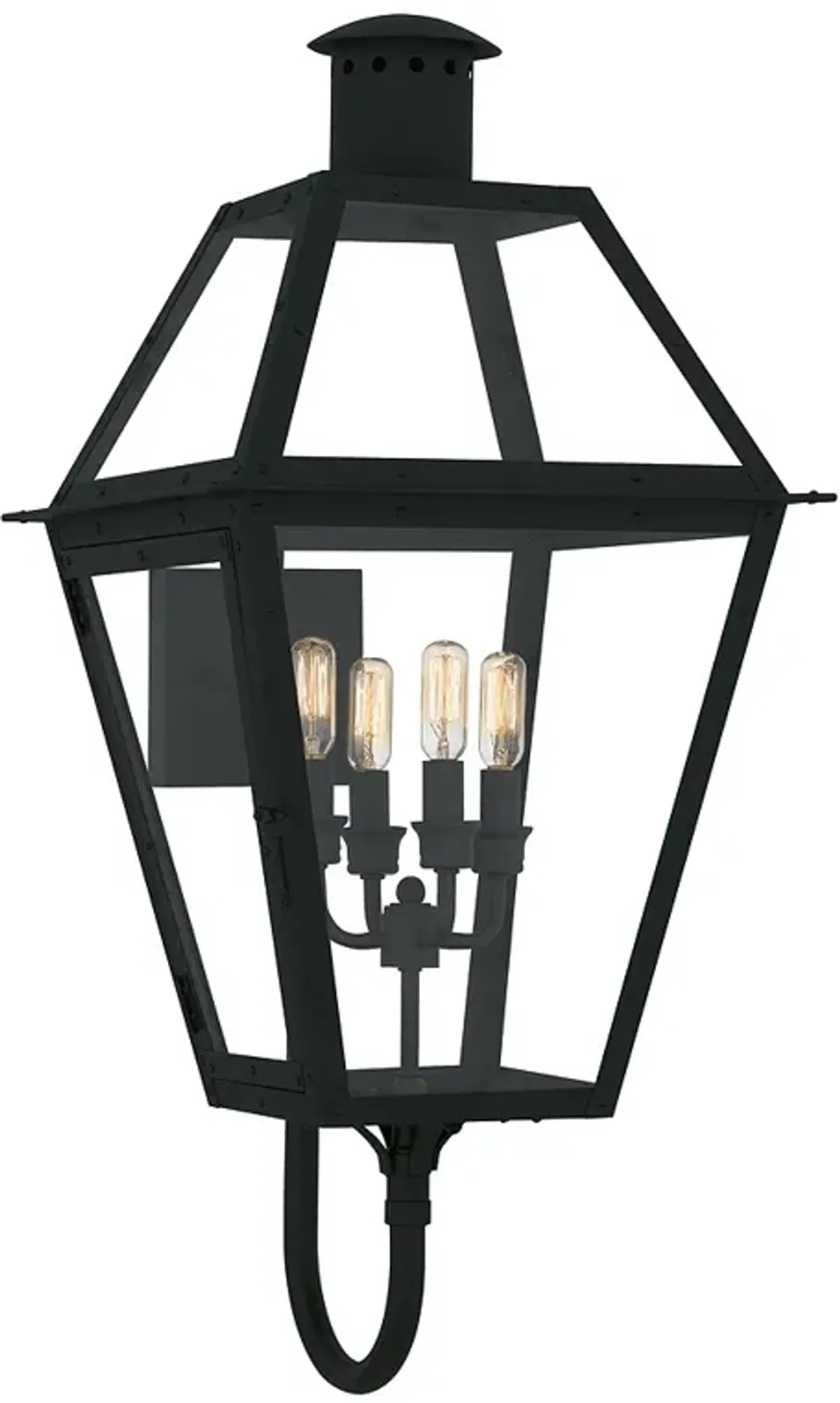 Rue De Royal 4-Light Earth Black Outdoor Wall Lantern