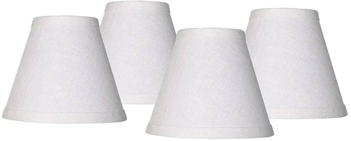 White Linen Empire Shades 3x6x5 (Clip-On) Set of 4