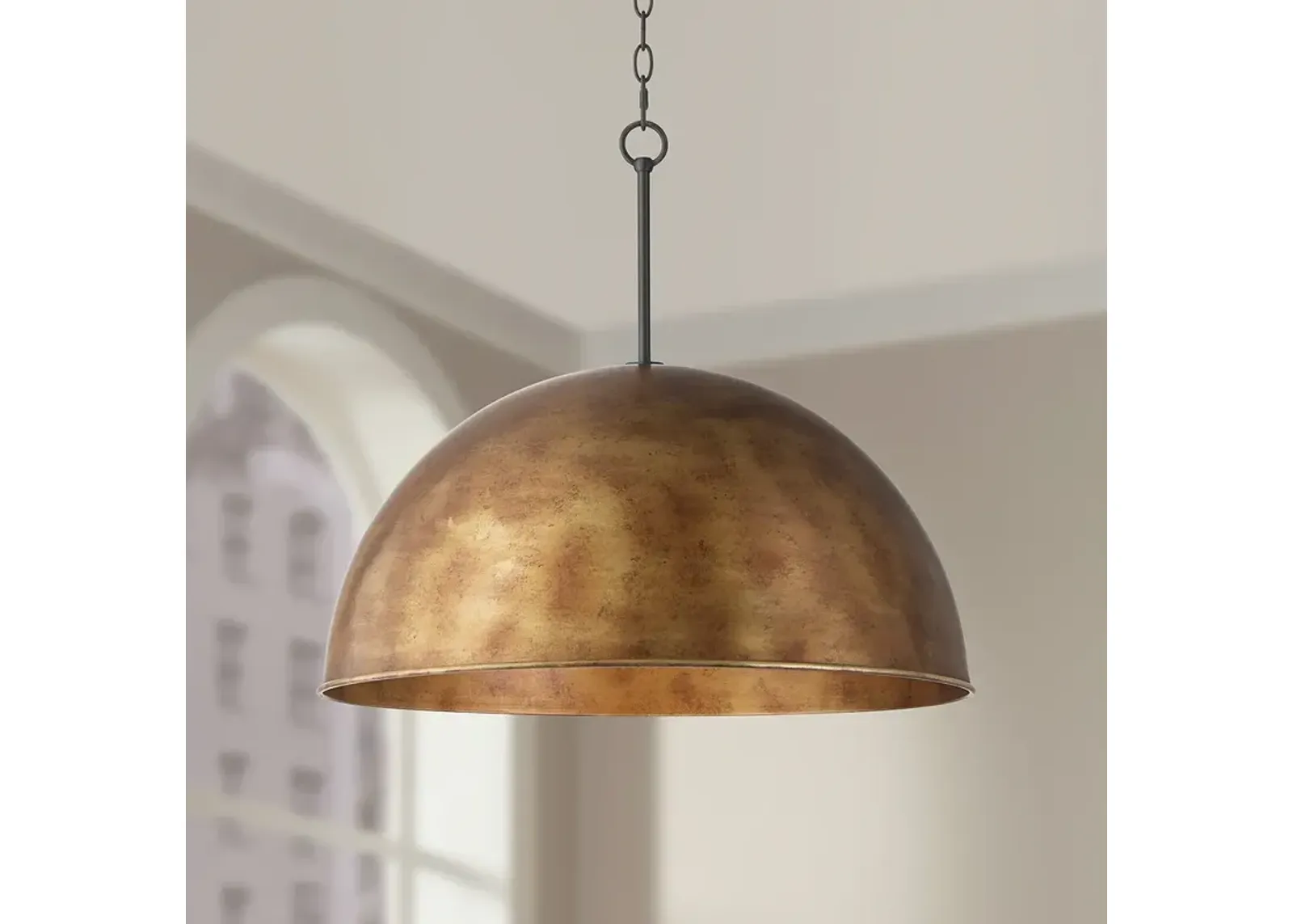 Possini Euro Julian 24"W Rustic Bronze 4-Light Dome Pendant