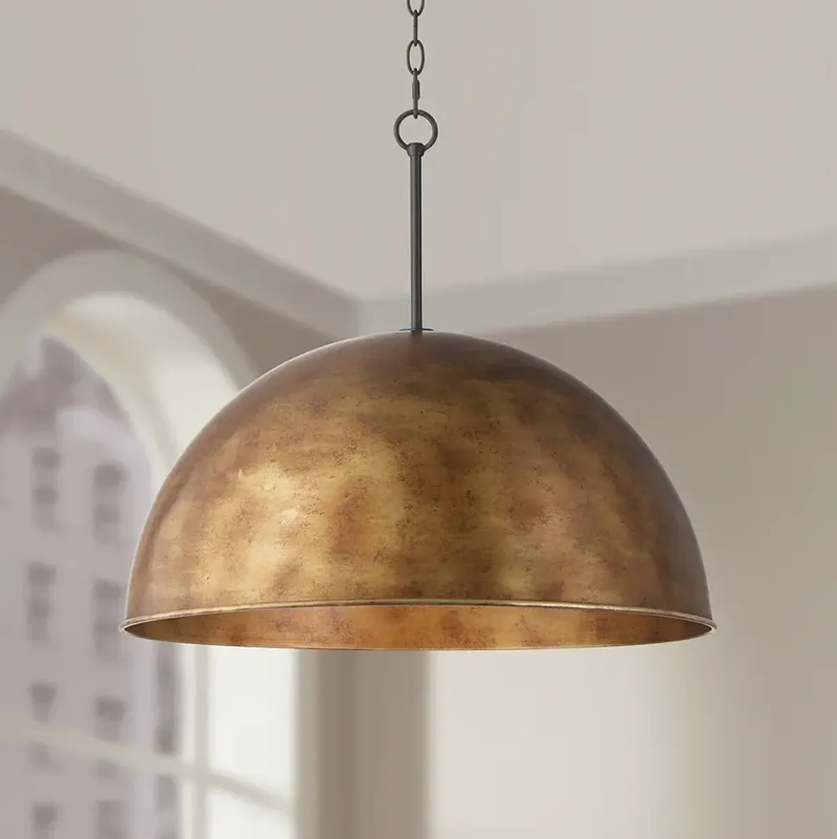 Possini Euro Julian 24"W Rustic Bronze 4-Light Dome Pendant