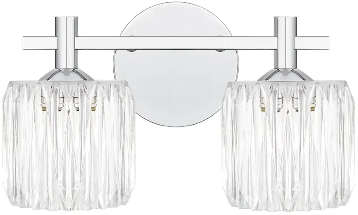 Spade 2-Light Polished Chrome Bath Light