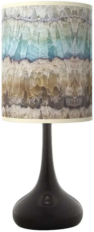 Giclee Glow Droplet 23 1/2" Marble Jewel Shade Black Finish Table Lamp