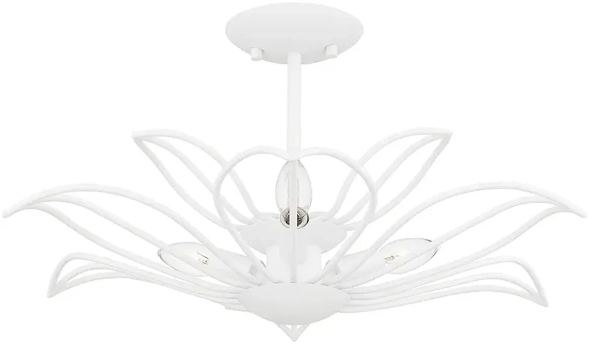 Tallulah 3-Light Sand White Semi-Flush Mount