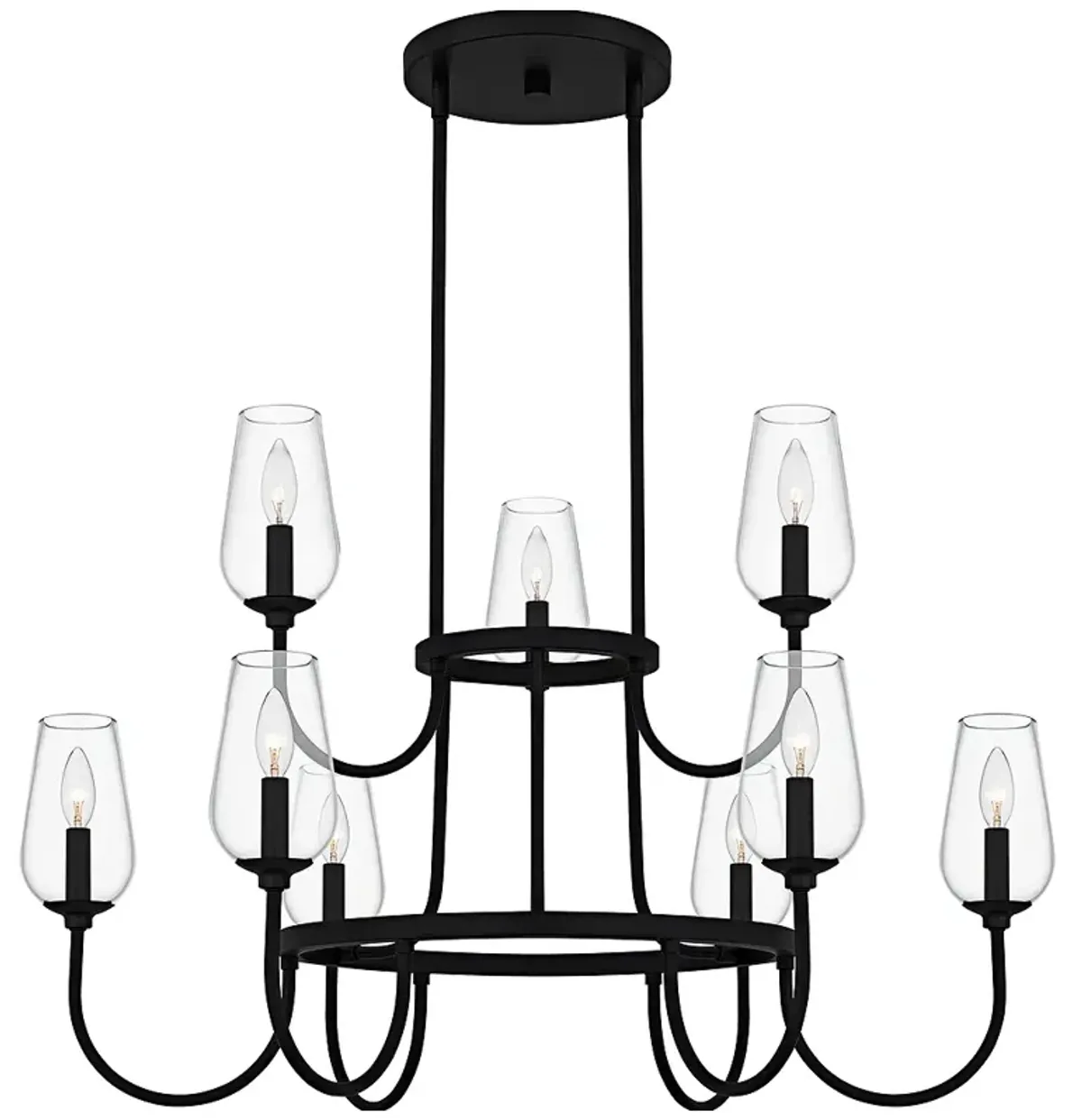 Viscount 9-Light Matte Black Chandelier