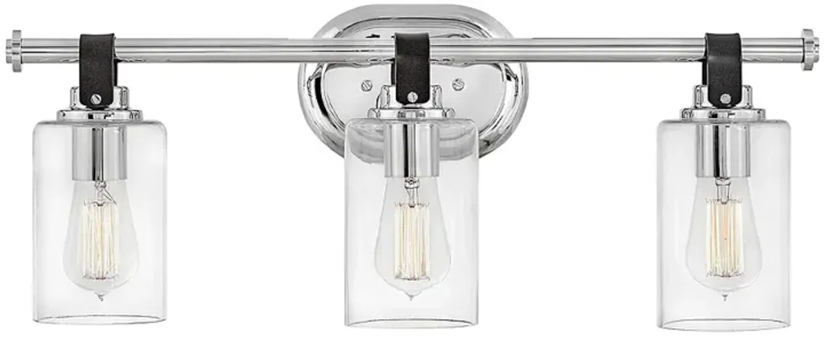 Hinkley Halstead 24" Wide Chrome 3-Light Vanity Bath Light
