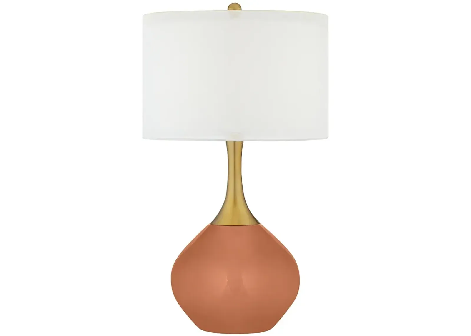 Color Plus Nickki Brass 30 1/2" High Baked Clay Brown Table Lamp