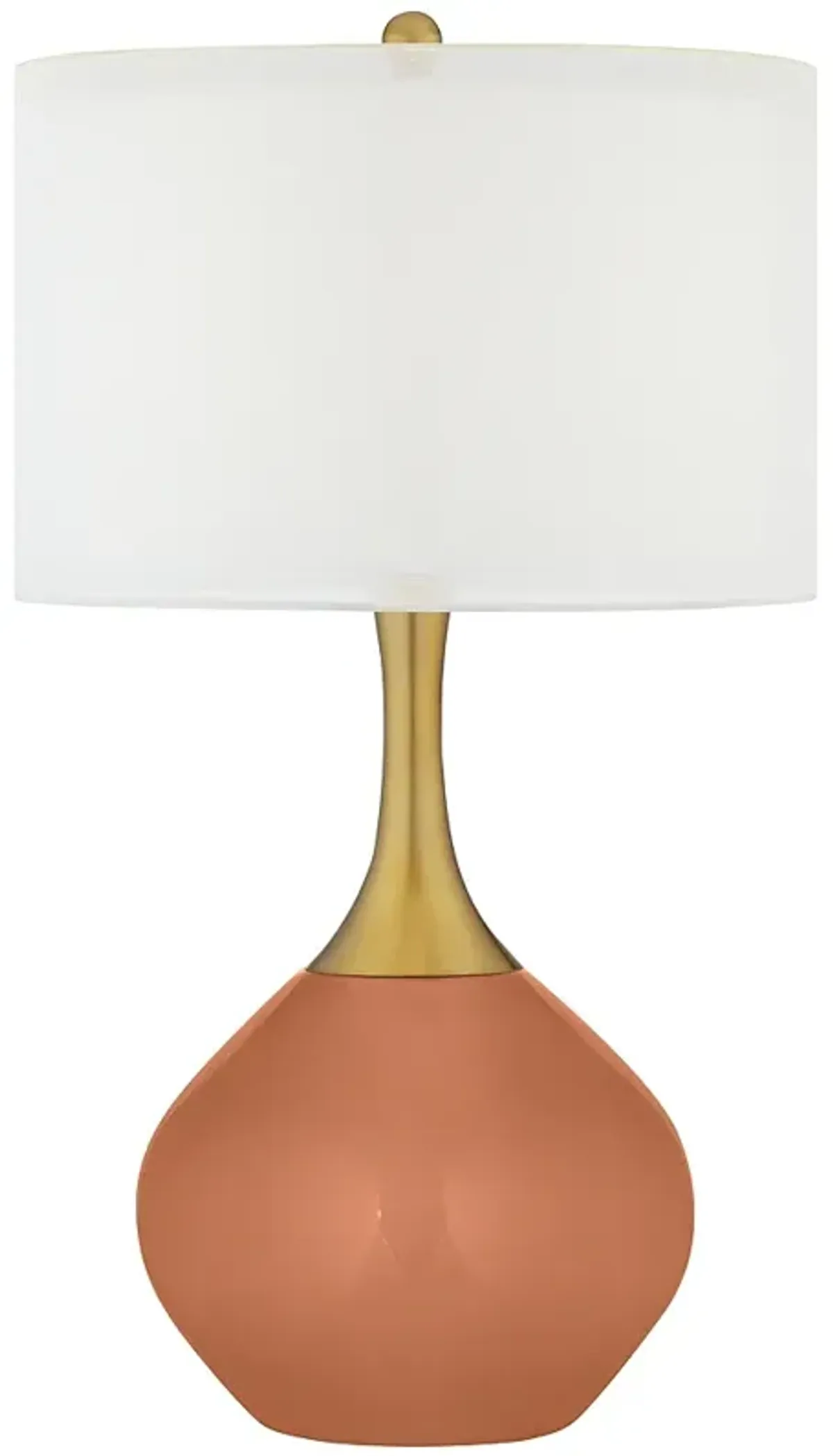 Color Plus Nickki Brass 30 1/2" High Baked Clay Brown Table Lamp