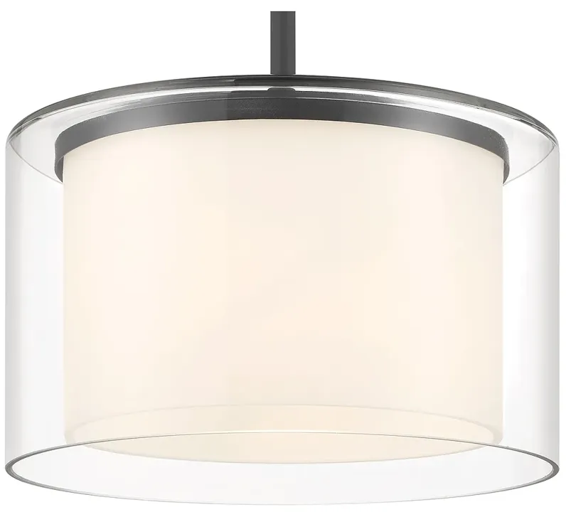 Vantage Parsons Studio 1-Light Black Pendant with White Glass Shade