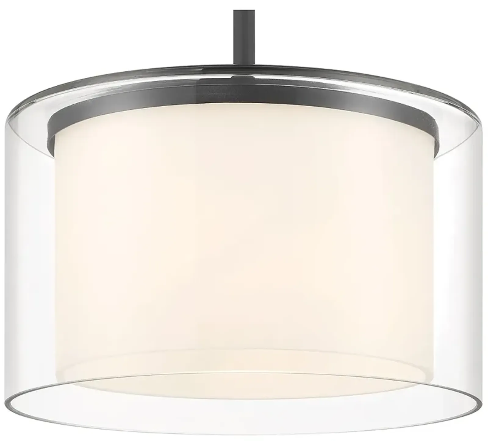 Vantage Parsons Studio 1-Light Black Pendant with White Glass Shade