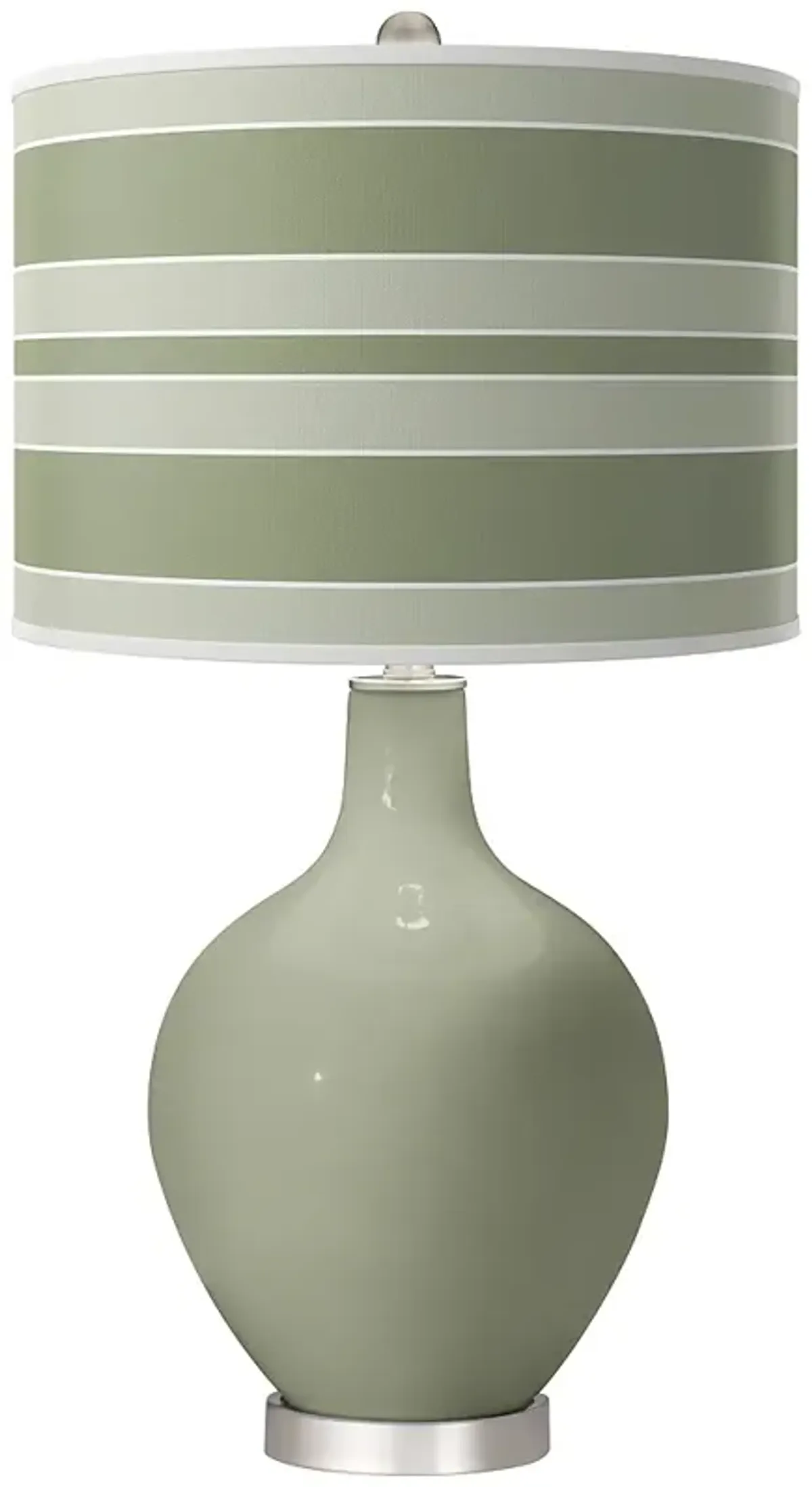 Evergreen Fog Bold Stripe Ovo Table Lamp