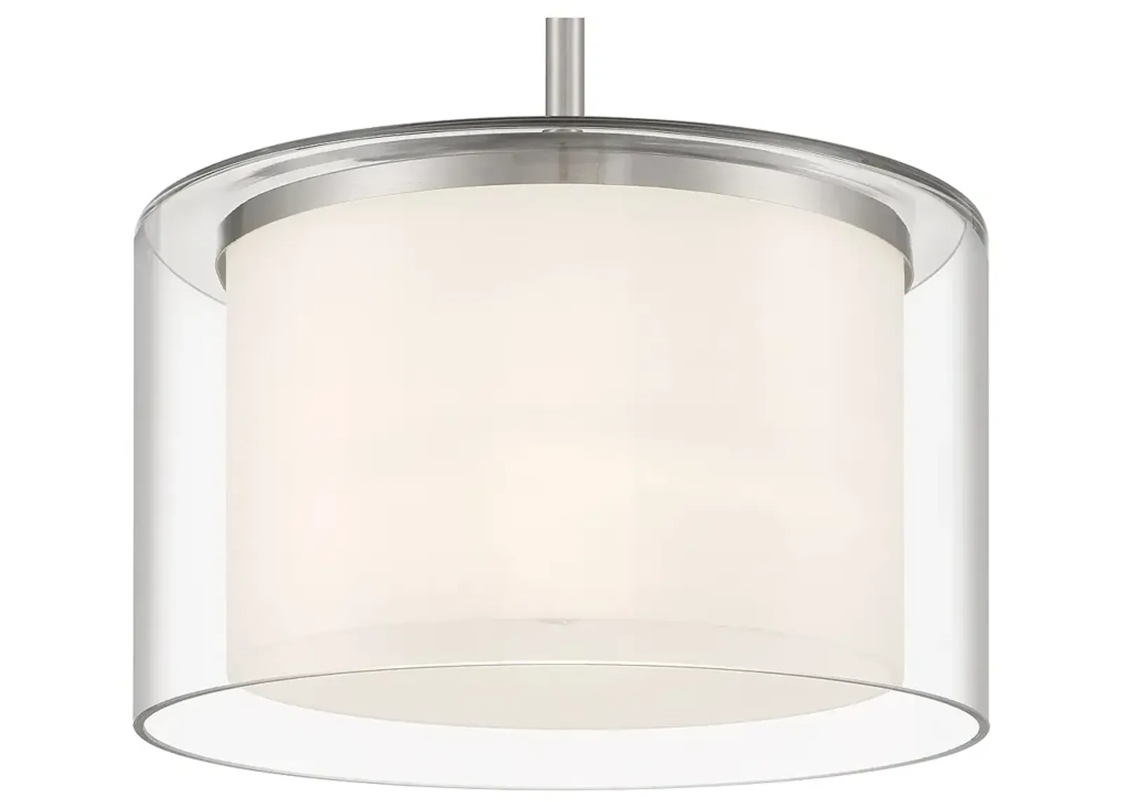 Vantage Parsons Studio 1-Light Brushed Nickel Pendant with Glass Shade