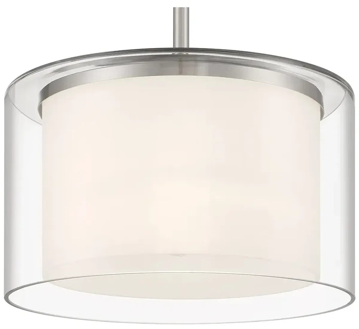 Vantage Parsons Studio 1-Light Brushed Nickel Pendant with Glass Shade