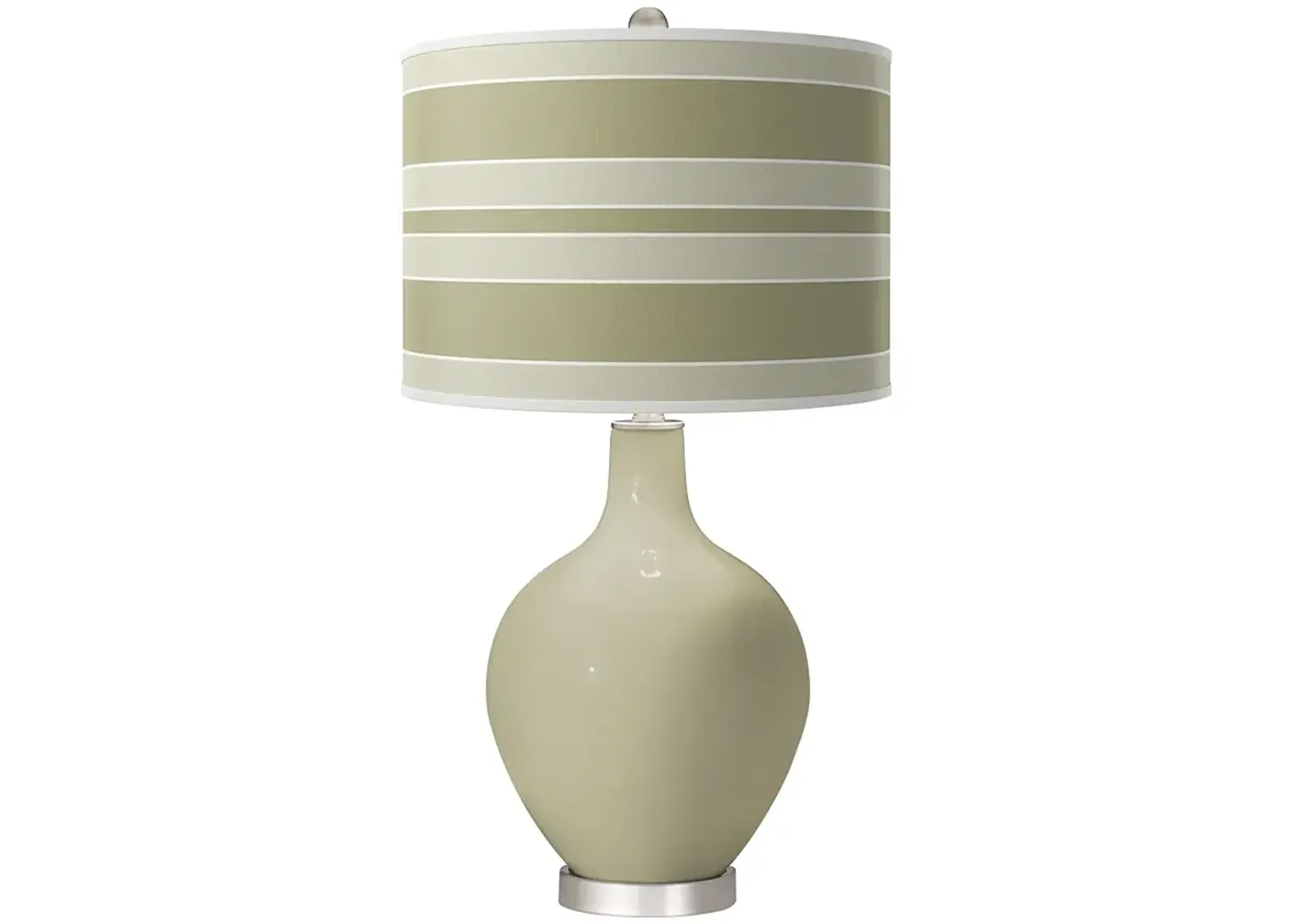 Sage Bold Stripe Ovo Table Lamp