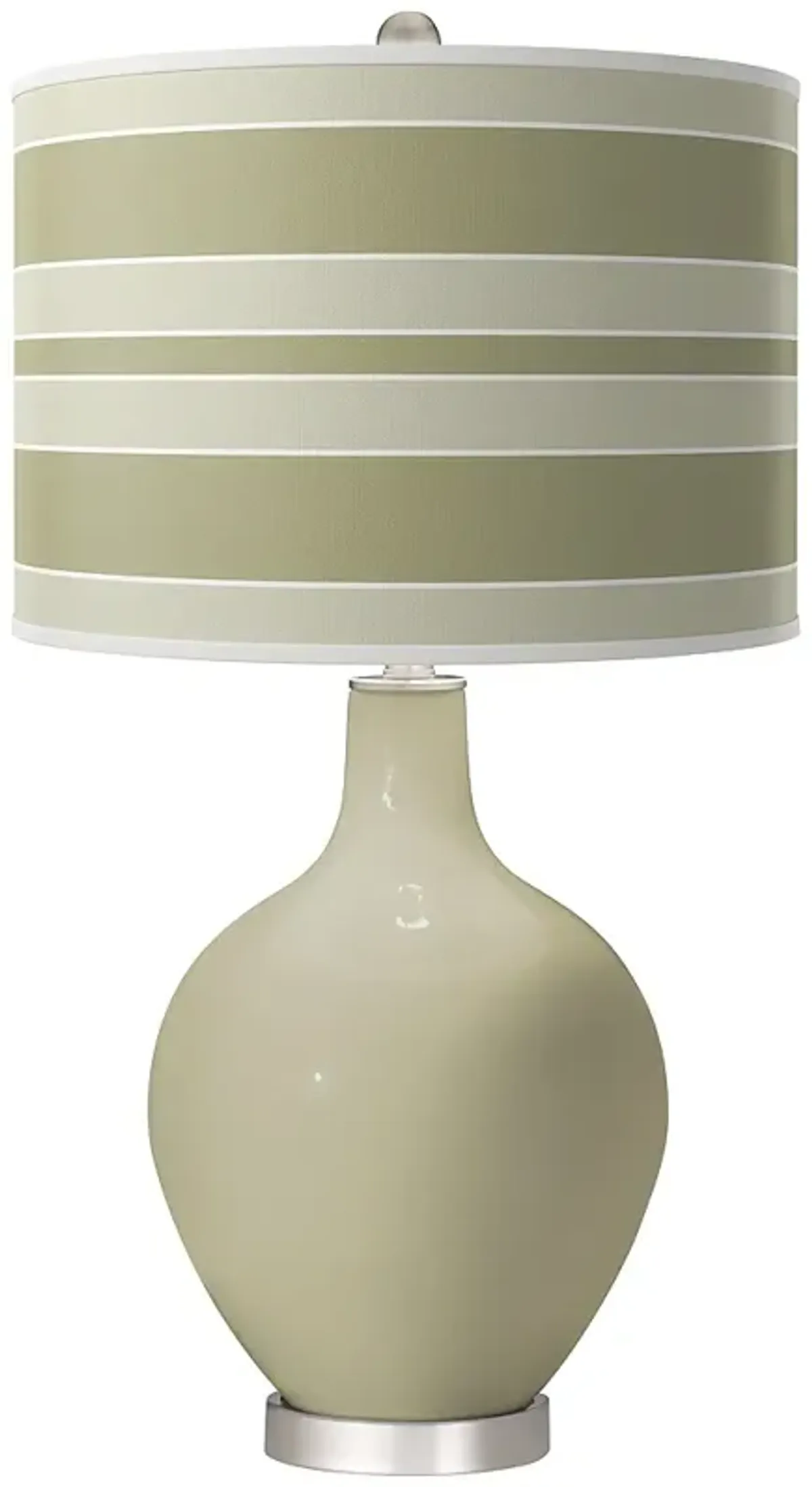 Sage Bold Stripe Ovo Table Lamp