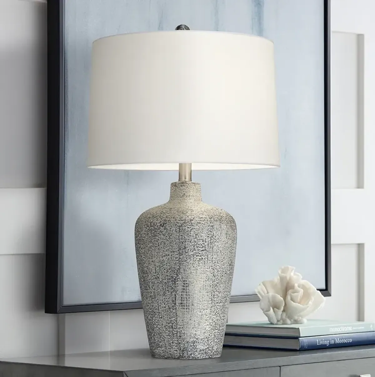 Pacific Coast Lighting Reid 25 1/2" Faux Stone Ceramic Table Lamp