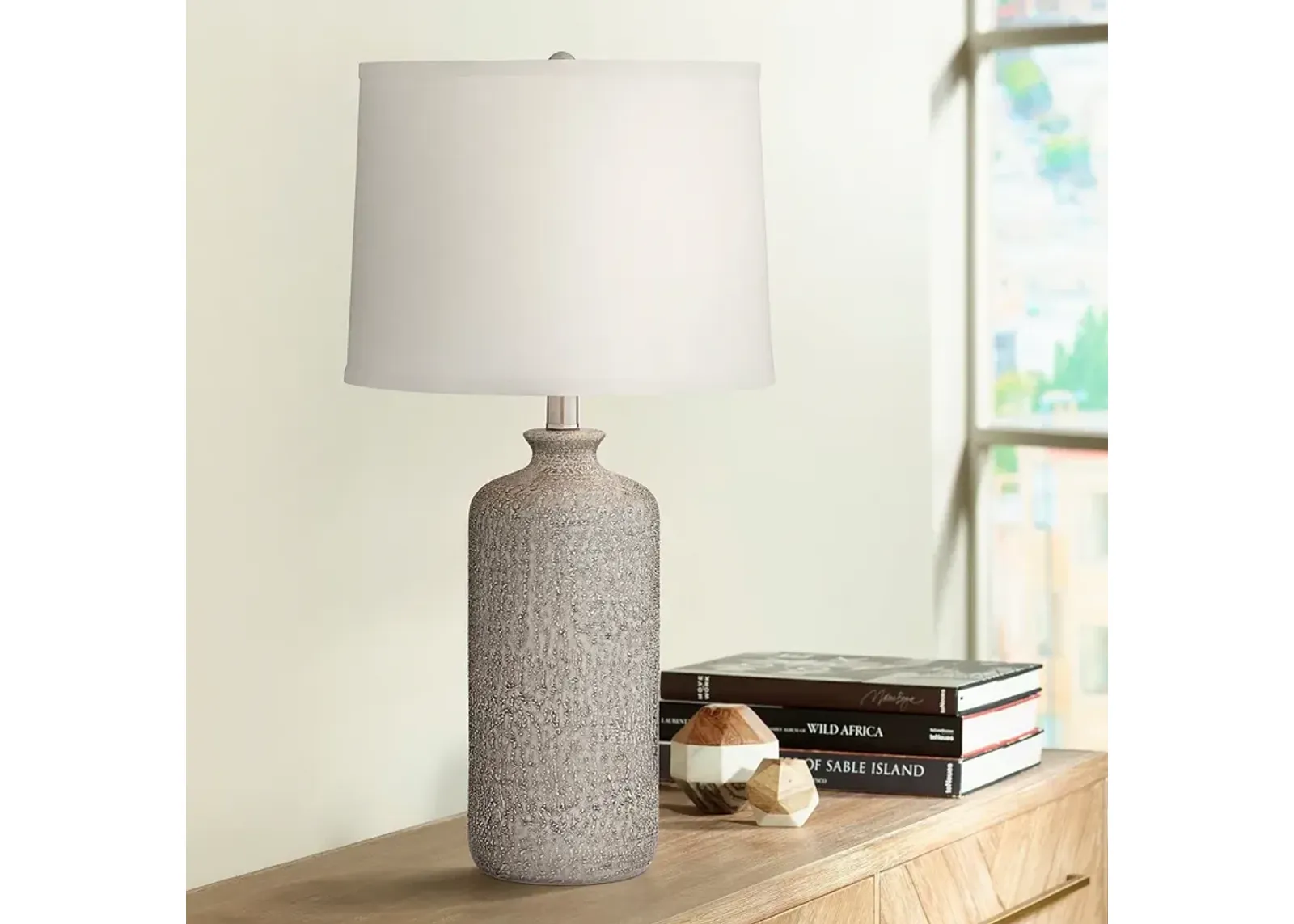 Pacific Coast Lighting Chinon 26" High French Gray Ceramic Table Lamp