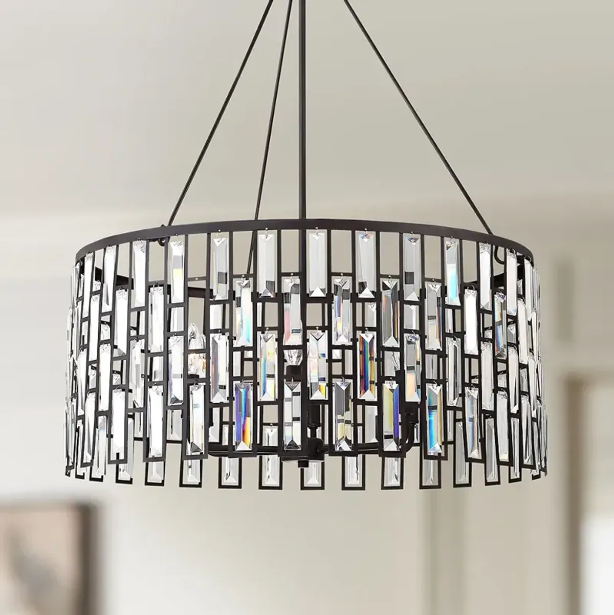 Regency Hill Aurelia 26 3/4" Bronze and Clear Glass Pendant Light