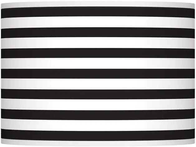 Black White Horizontal Stripes Giclee Gallery Shade 13.5x13.5x10 (Spider)