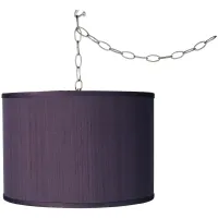 Eggplant Purple Shade 13 1/2" Wide Plug-In Swag Pendant Chandelier