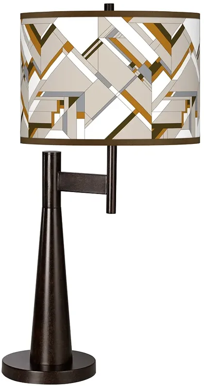 Giclee Glow Novo 30 3/4" Craftsman Mosaic Shade Bronze Table Lamp