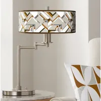Craftsman Mosaic Giclee Modern LED Adjustable Swing Arm Desk Lamp