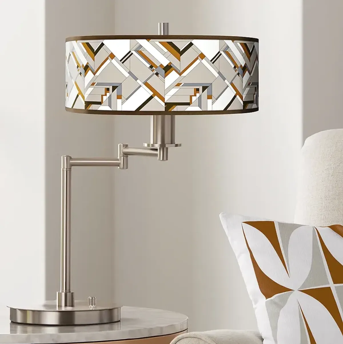 Giclee Gallery 20 1/2" Craftsman Mosaic LED Adjustable Swing Arm Lamp