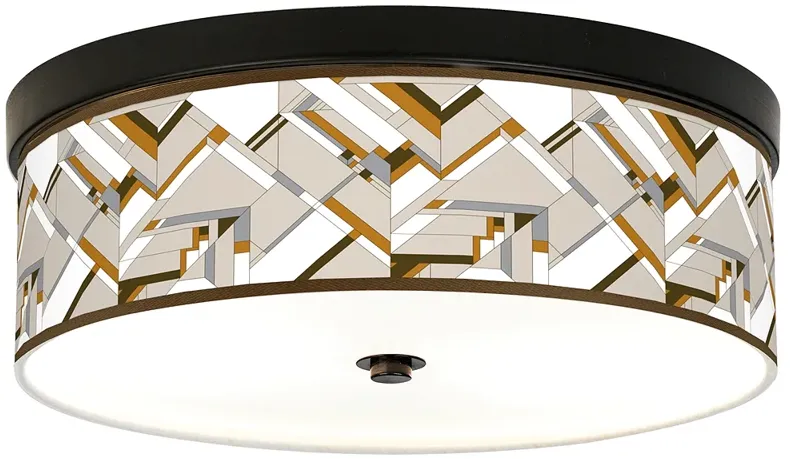 Craftsman Mosaic Giclee Energy Efficient Bronze Ceiling Light