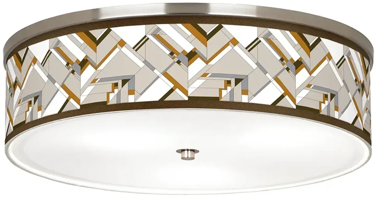 Craftsman Mosaic Giclee Nickel 20 1/4" Wide Ceiling Light