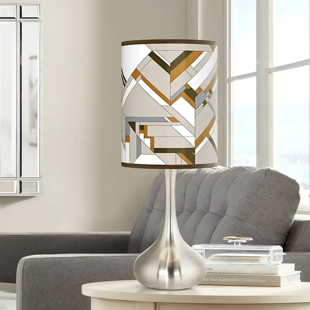 Giclee Glow Droplet 23 1/2" Craftsman Mosaic Giclee Shade Table Lamp