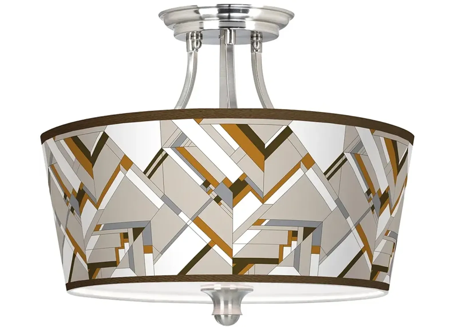 Craftsman Mosaic Tapered Drum Giclee Ceiling Light