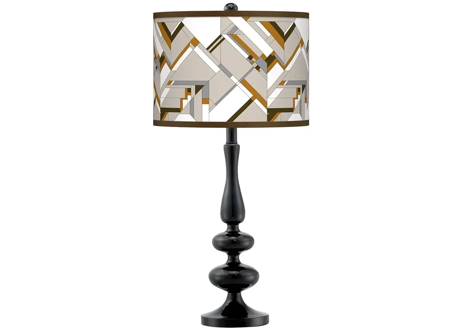 Craftsman Mosaic Giclee Paley Black Table Lamp