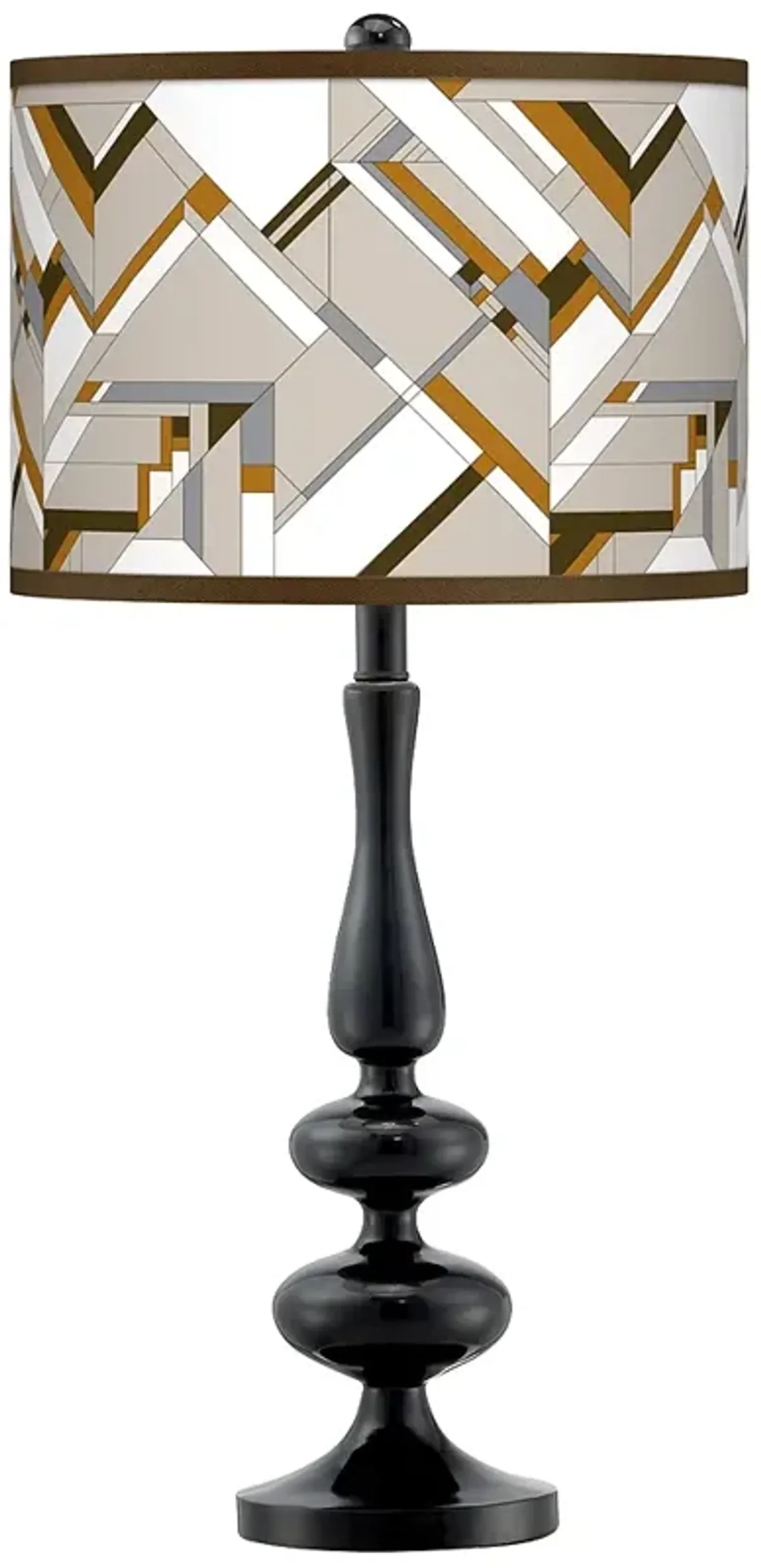 Giclee Gallery Paley 29" High Craftsman Mosaic Shade Black Table Lamp