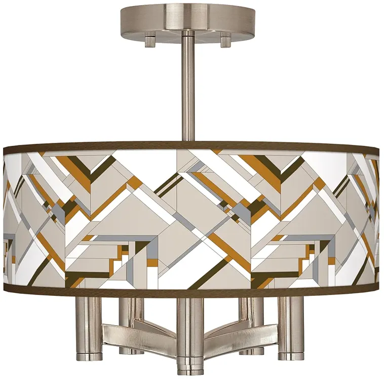 Craftsman Mosaic Ava 5-Light Nickel Ceiling Light