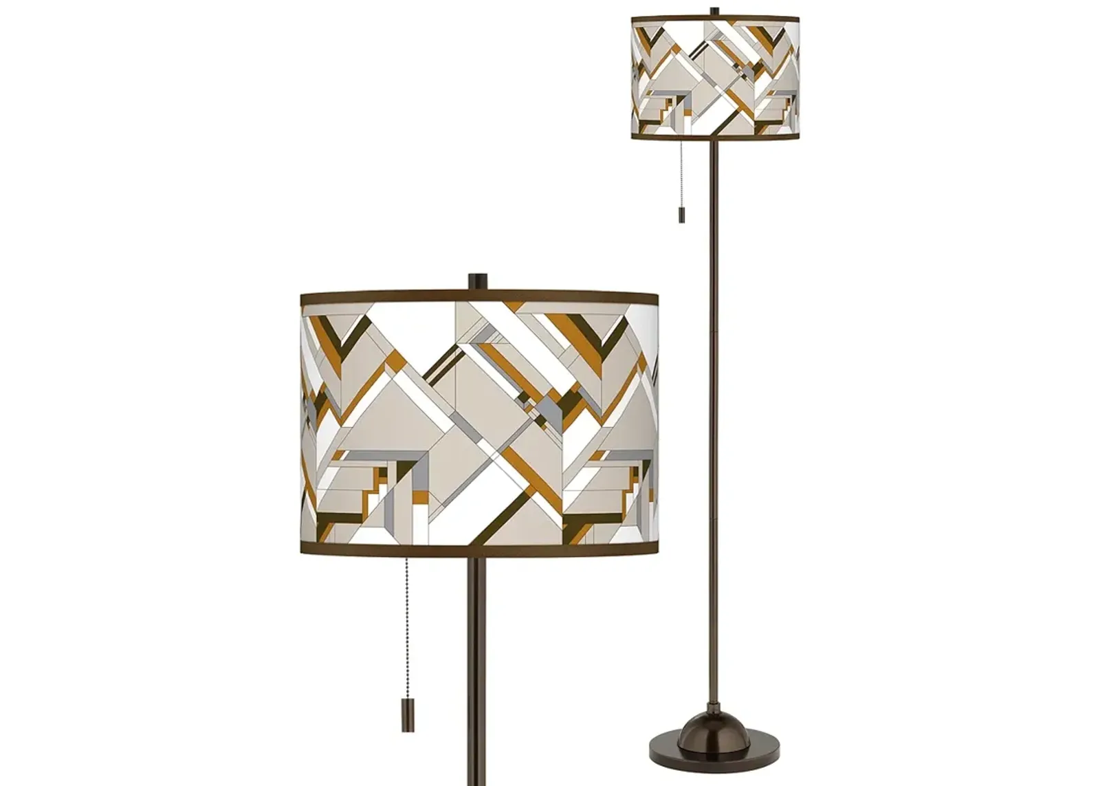 Craftsman Mosaic Giclee Glow Bronze Club Floor Lamp