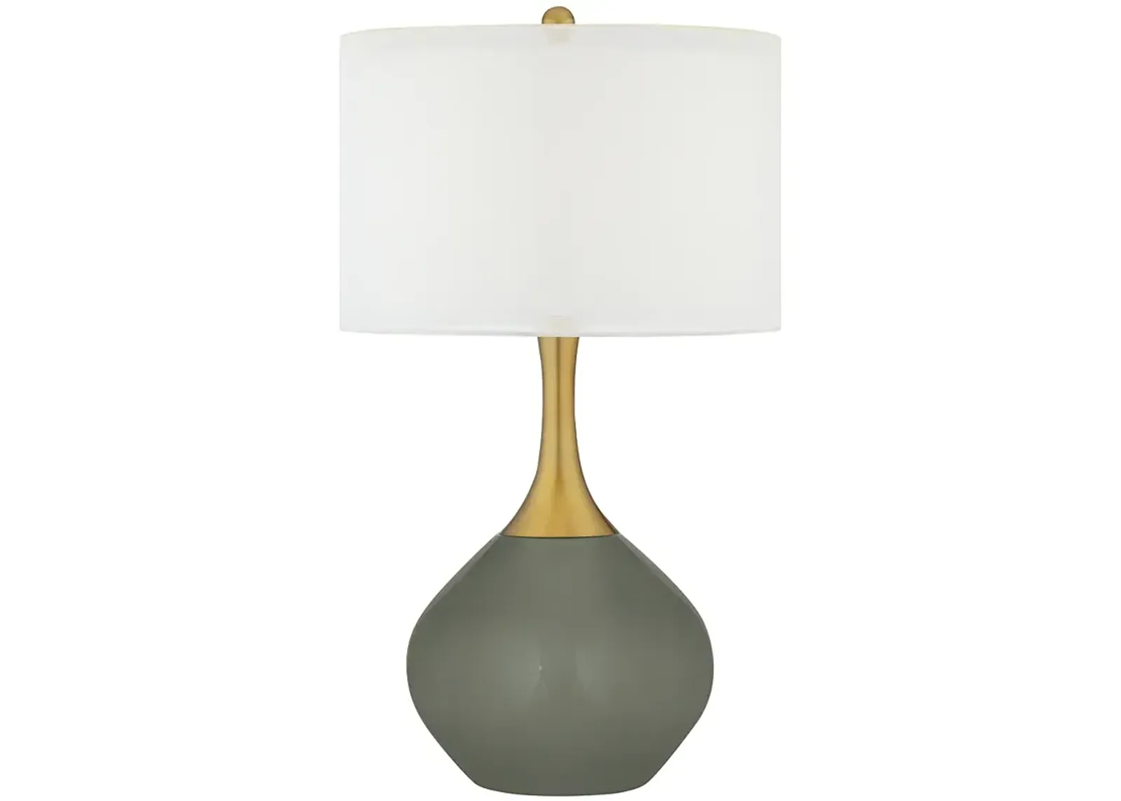 Pewter Green Nickki Brass Table Lamp