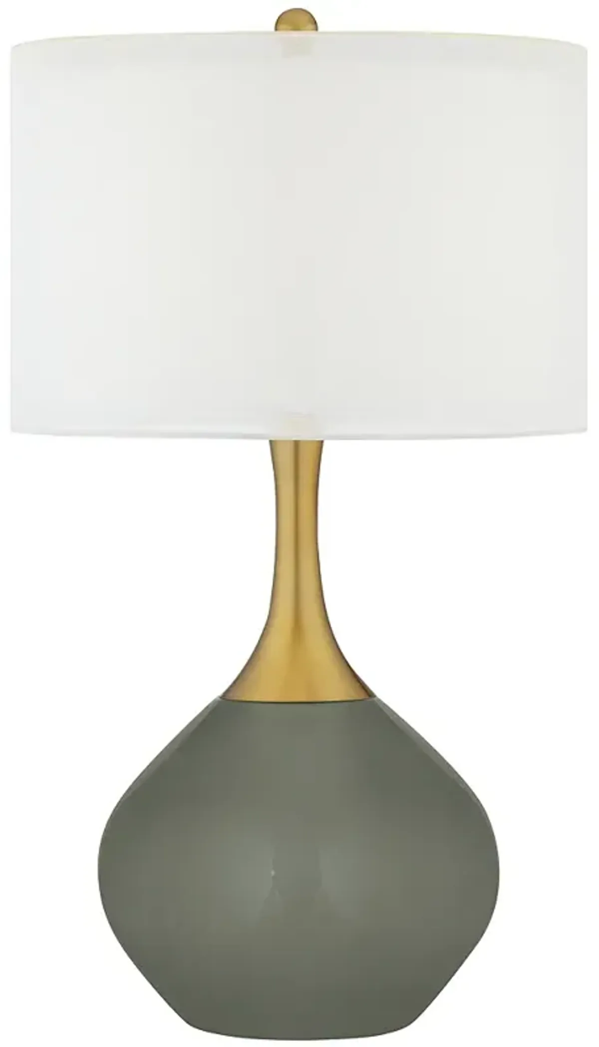 Pewter Green Nickki Brass Table Lamp