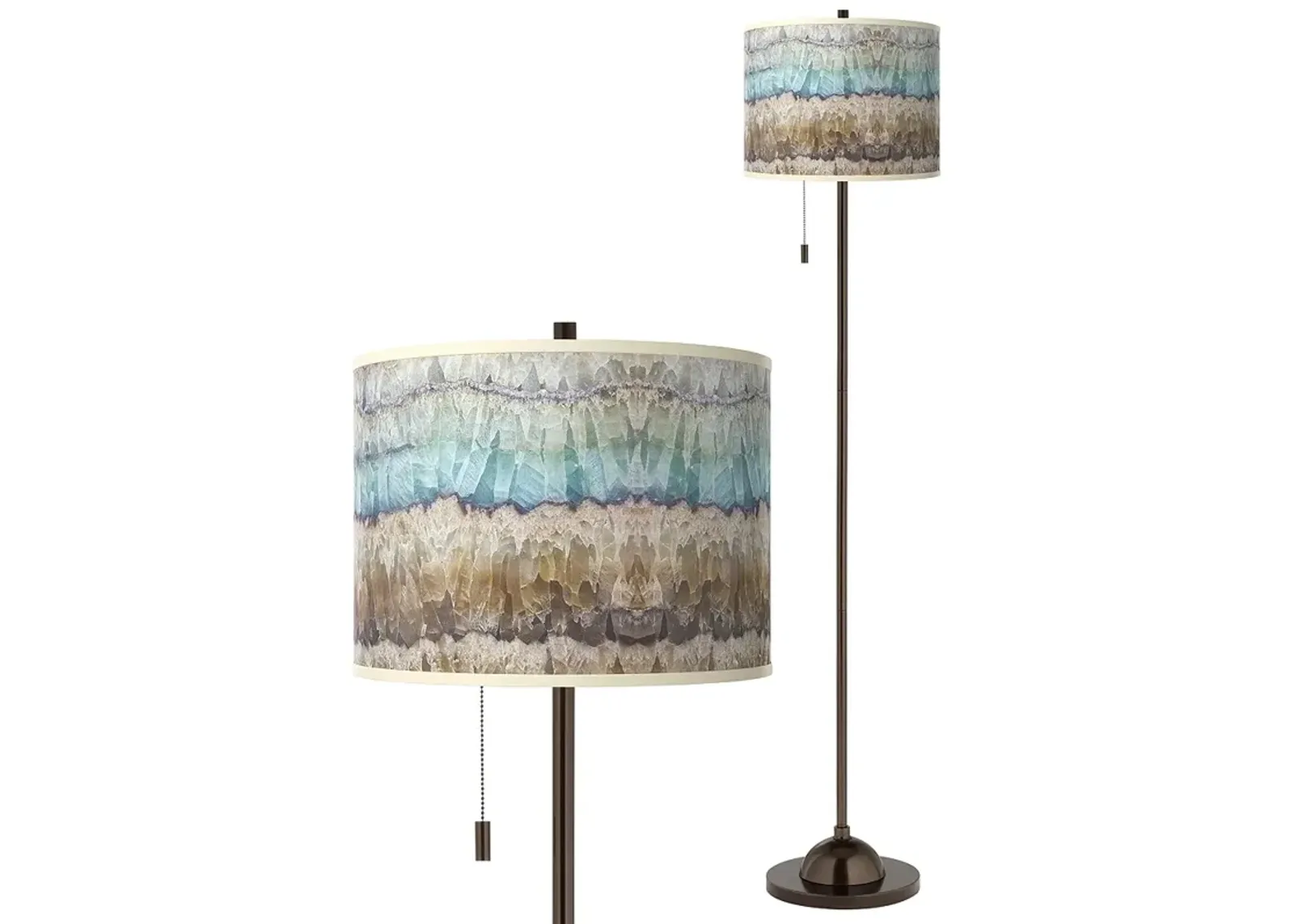 Giclee Glow Bronze Club 62" High Marble Jewel Shade Floor Lamp