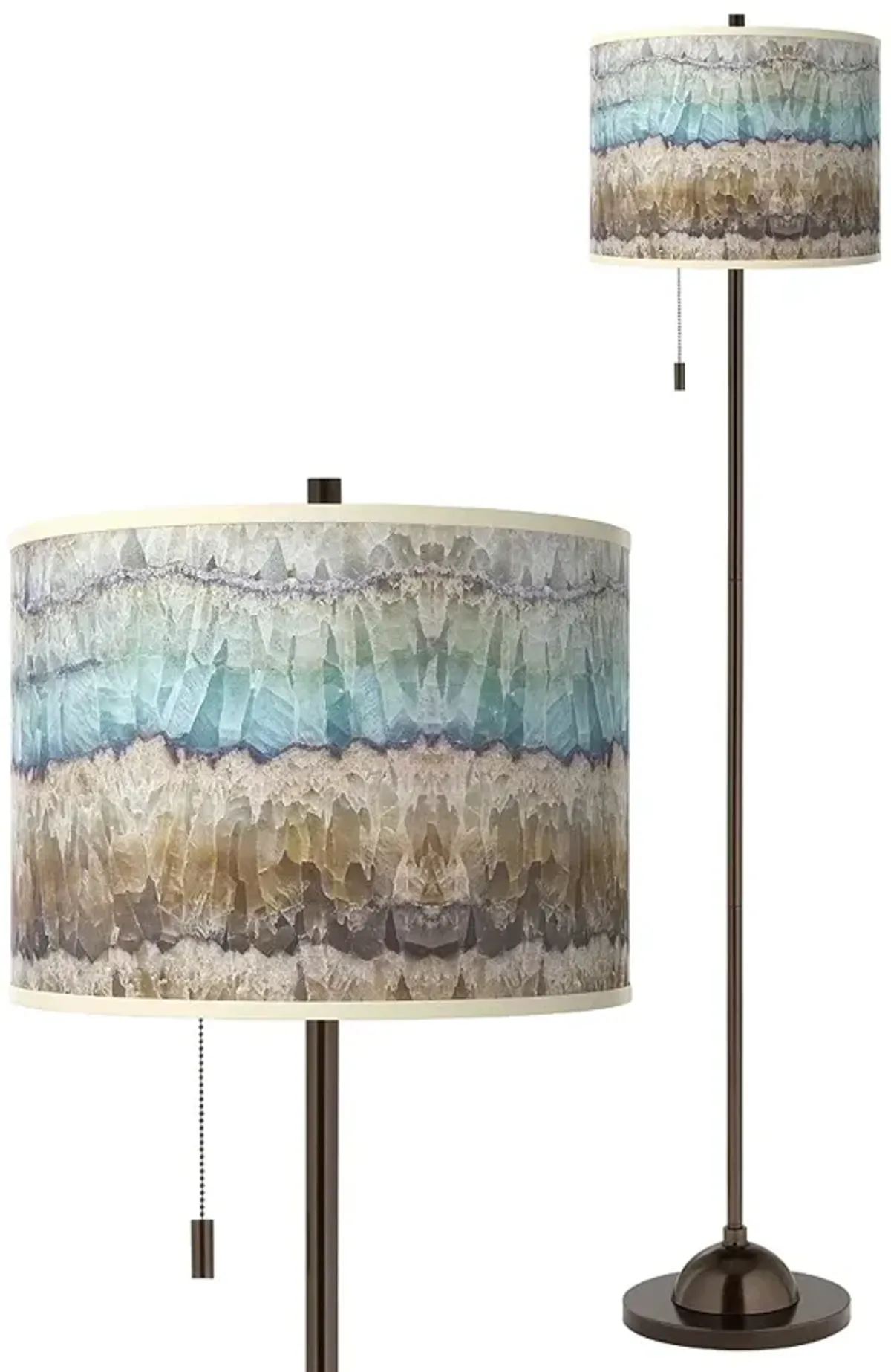 Giclee Glow Bronze Club 62" High Marble Jewel Shade Floor Lamp